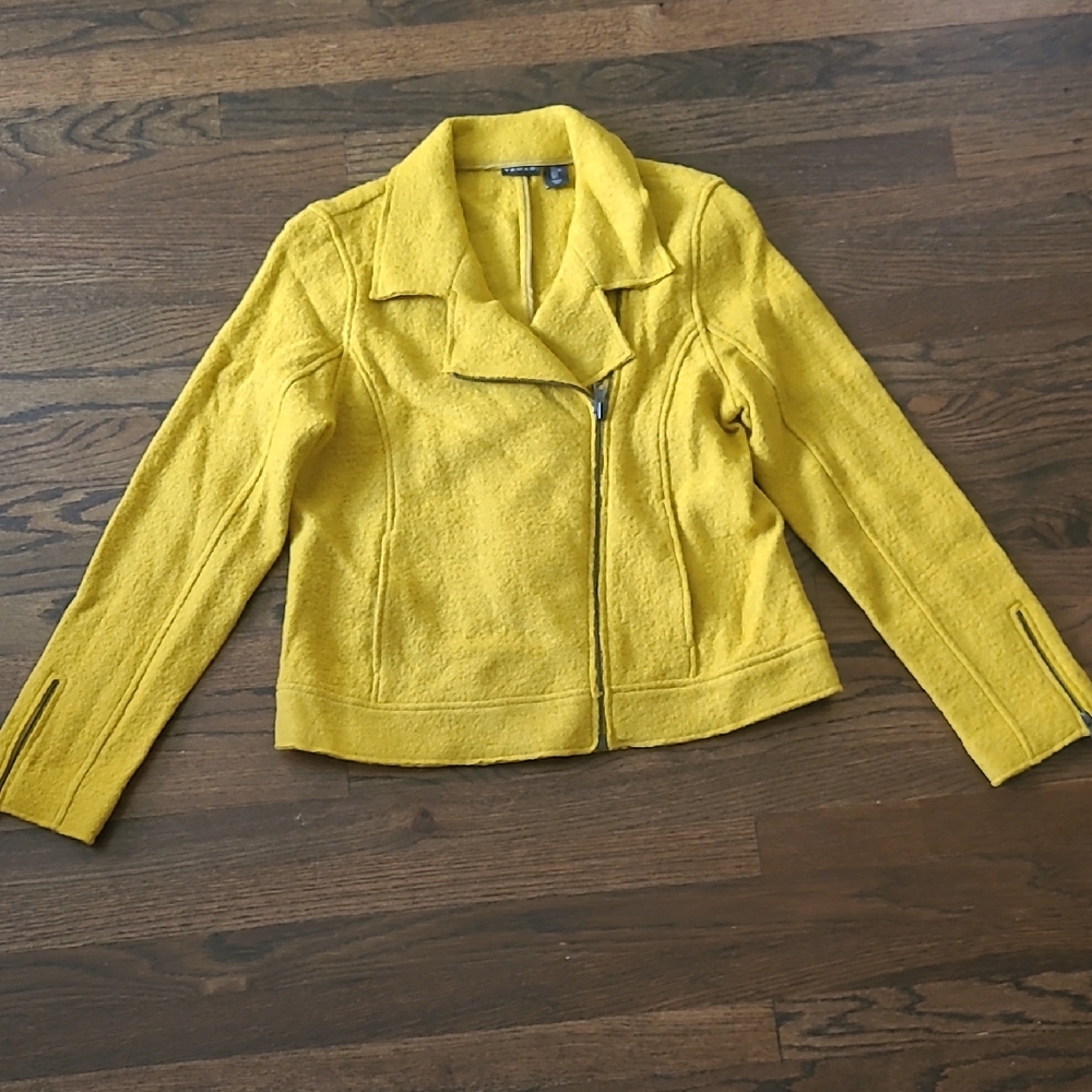 Tahari Yellow Teddy Jacket